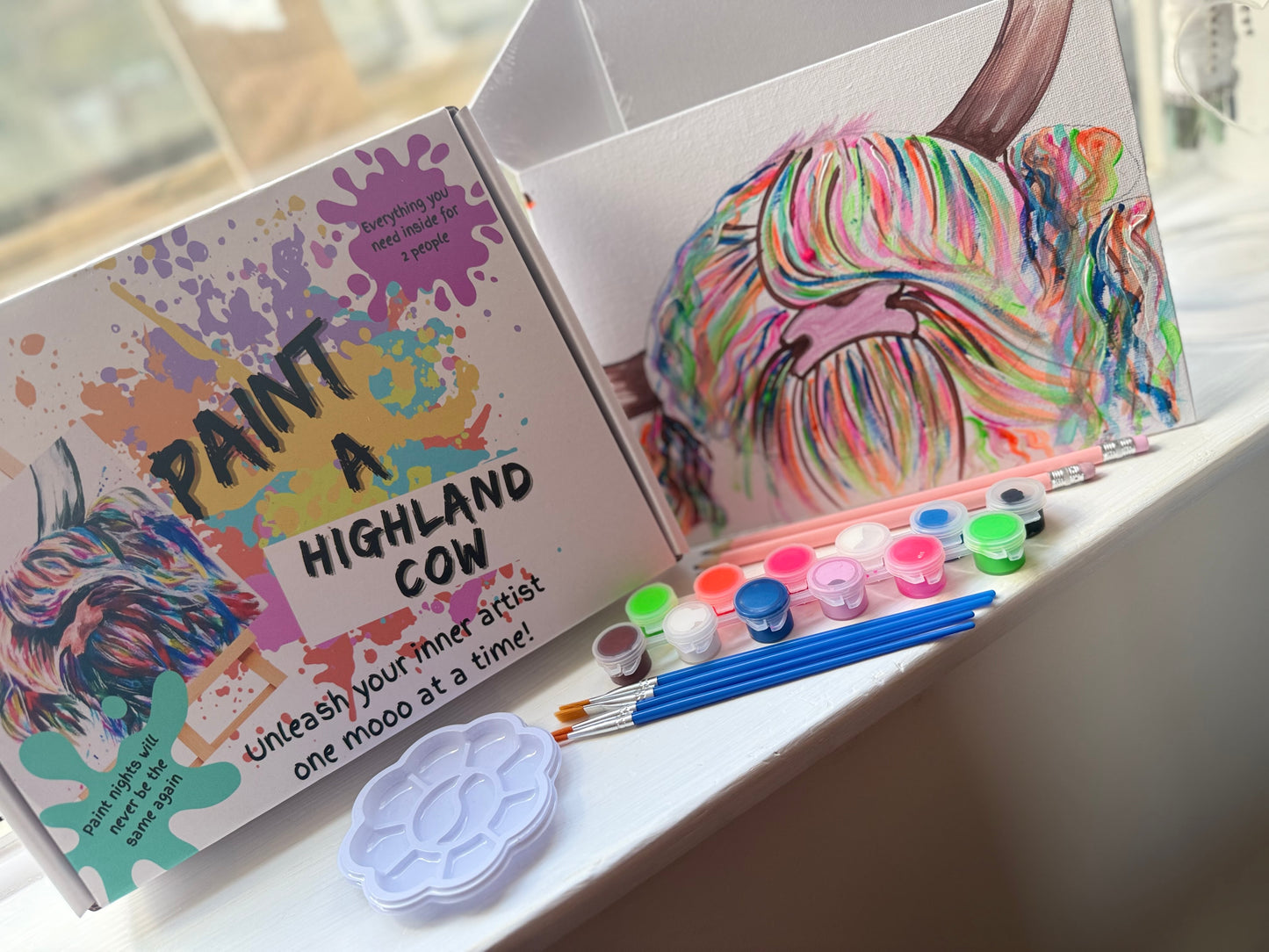Paint a Highland Cow painting kit