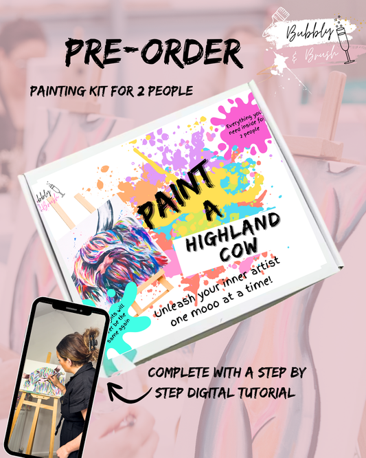 Paint a Highland Cow painting kit